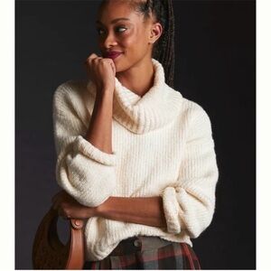 Anthropologie Pilcro Cream Cowl Neck Sweater